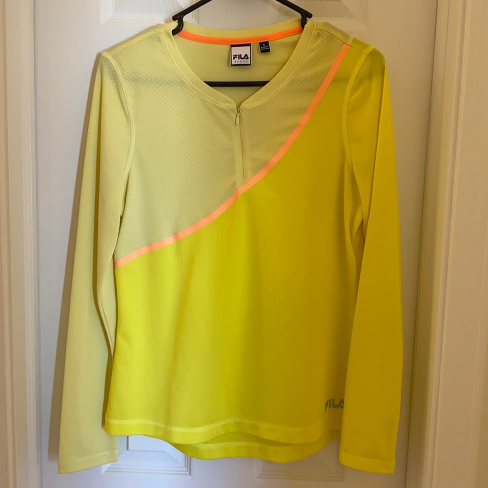 Yellow FILA Sport Long Sleeve T